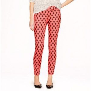 NWT J. Crew Coral Minnie Pant in Medallion Print